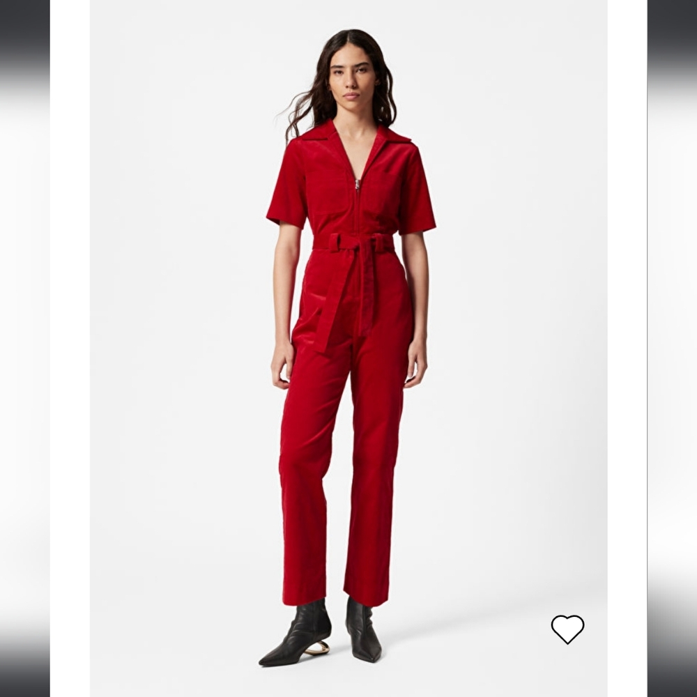 Los Angeles Atelier & Other Stories Coral Corduroy Jumpsuit Size 8 - Picture 4 of 15
